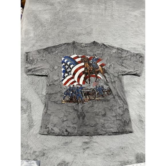 Vintage RagTops Shirt Mens Extra Large Civil War Union Army USA Flag 90s Tee - Picture 1 of 12